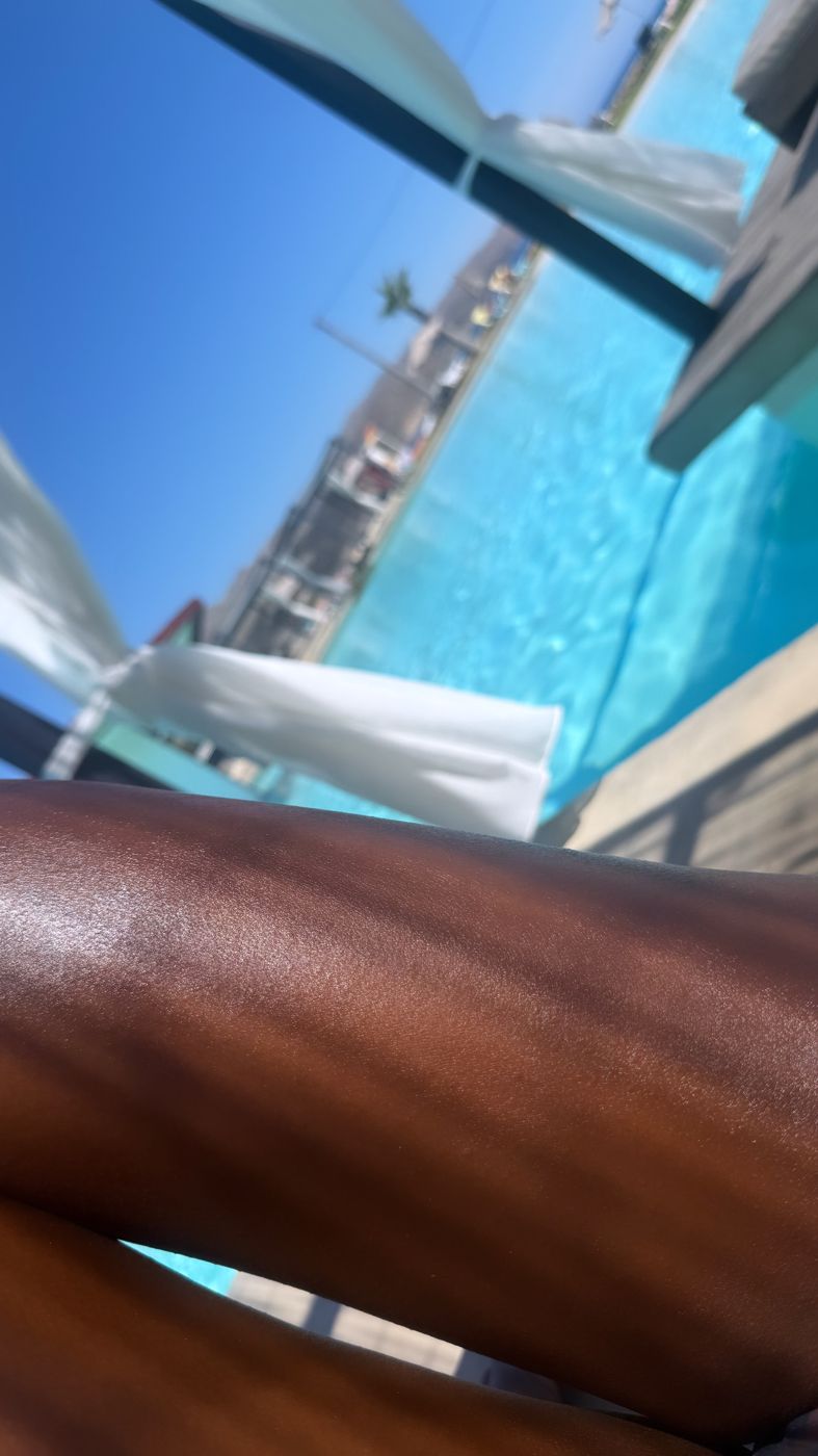 Client spray tan result
